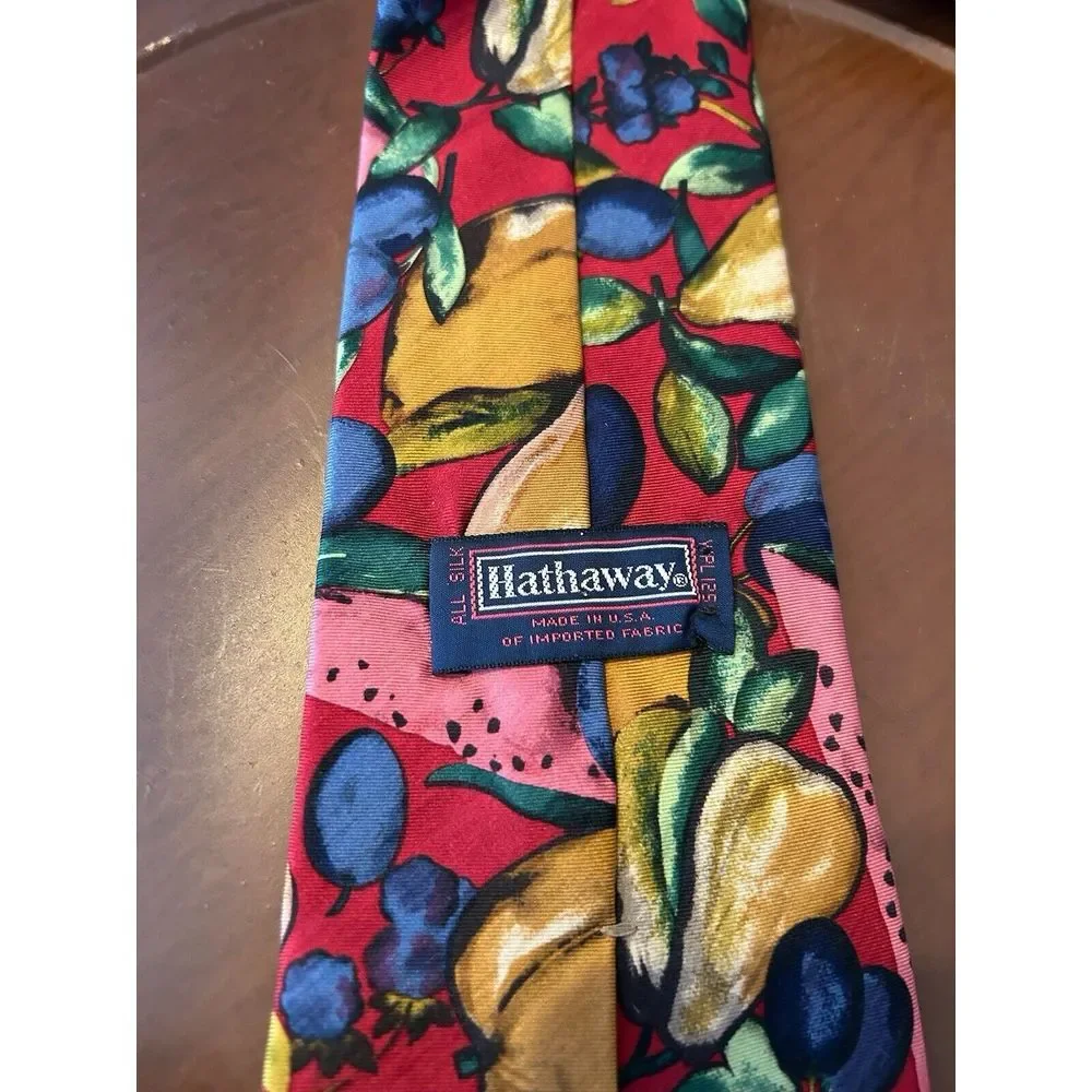 Hathaway Men's Multicolor 100% Imported‎ Silk Tie Fruit Necktie USA Made